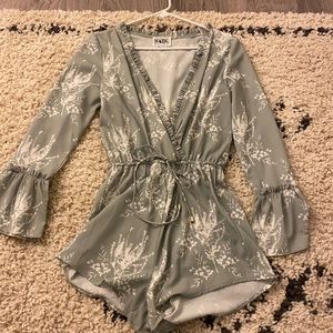 Sage green Sabo skirt romper